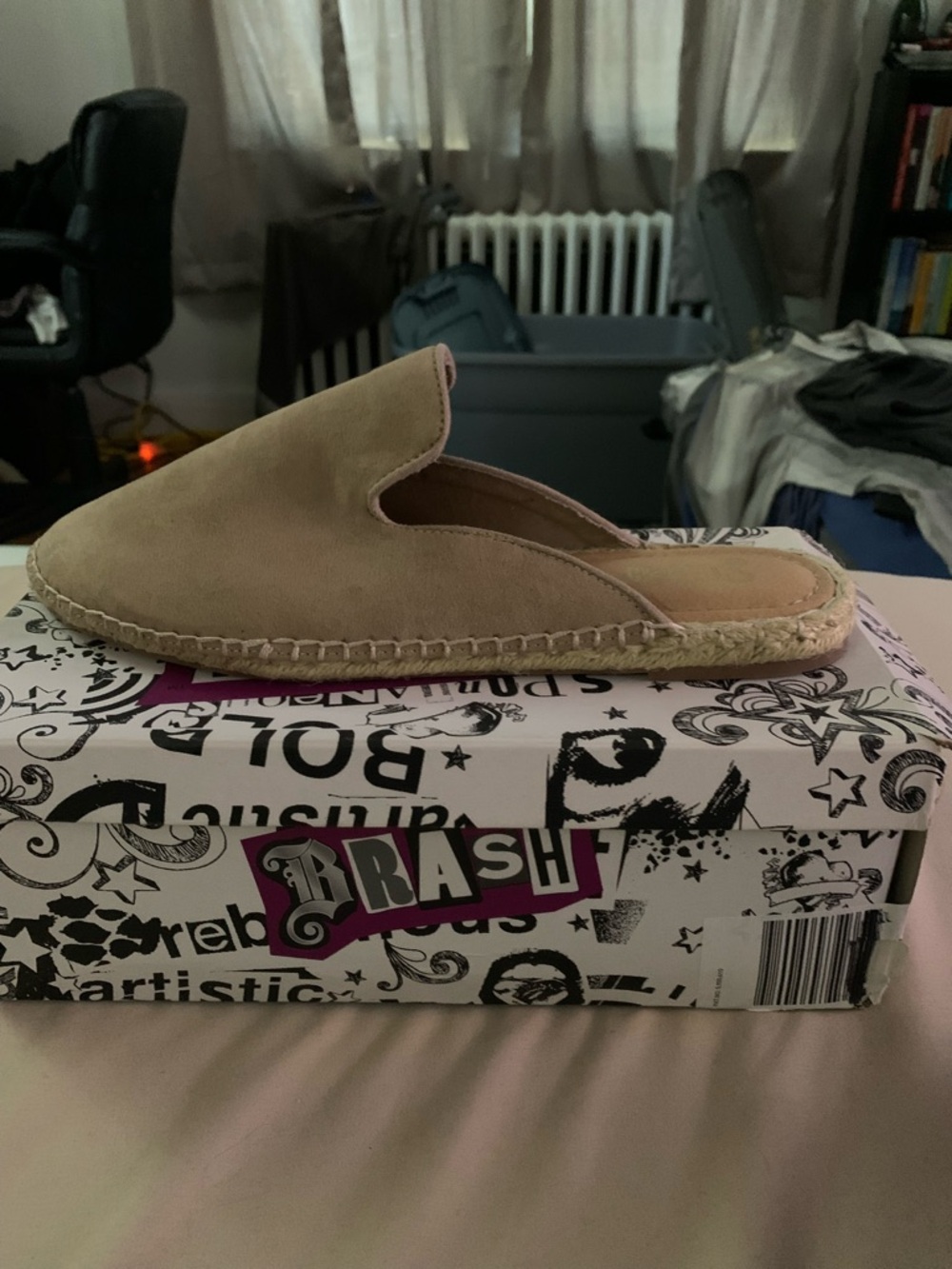 Brash Tan Espadrille Mule Slide Size 9.5